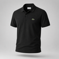 Minimal Logolu Polo Yaka T-Shirt - Siyah