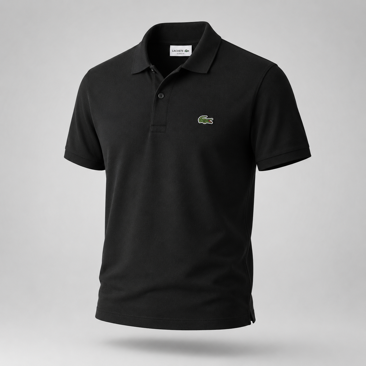 Minimal Logolu Polo Yaka T-Shirt - Siyah