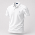 Minimal Logolu Polo Yaka T-Shirt - Beyaz