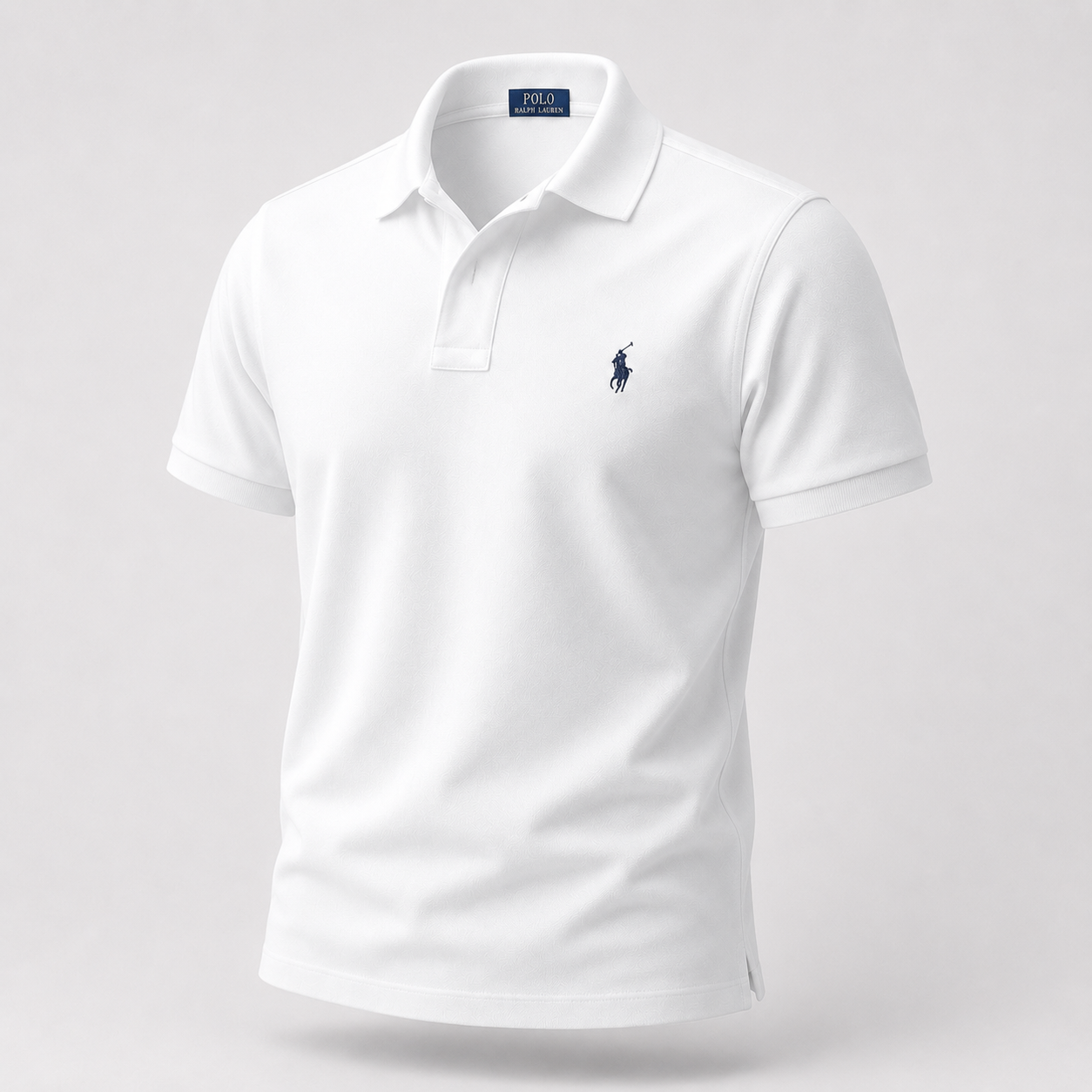 Minimal Logolu Polo Yaka T-Shirt - Beyaz