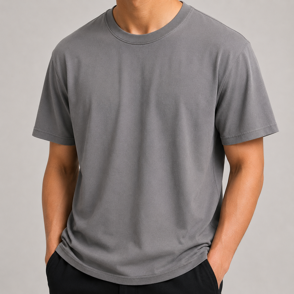 Basic Regular Fit T-Shirt - Koyu Gri